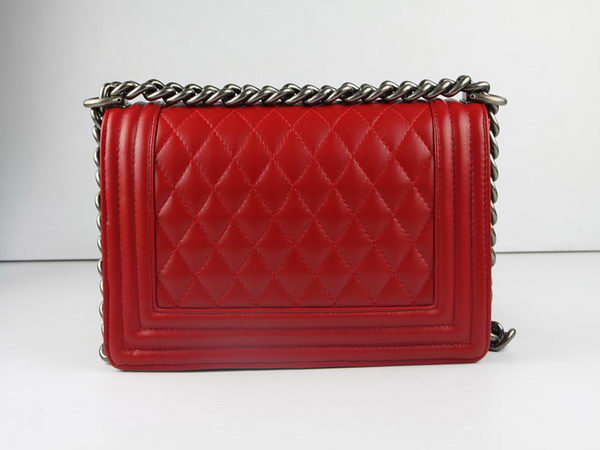 Chanel A67025 Le Boy Flap Shoulder Bag In Red Sheepskin Leather