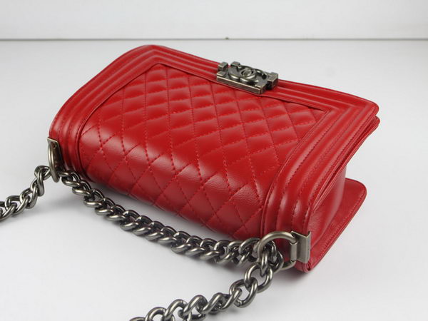 Chanel A67025 Le Boy Flap Shoulder Bag In Red Sheepskin Leather