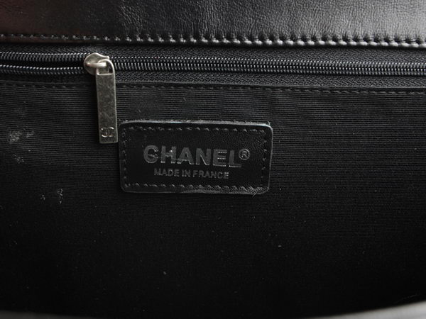 Chanel A67026 Black Lambskin Leather Le Boy Flap Shoulder Bag
