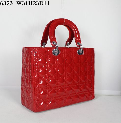 Christian Lady Dior Red Patent Leather Bag 6323