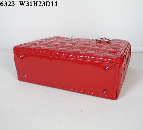 Christian Lady Dior Red Patent Leather Bag 6323
