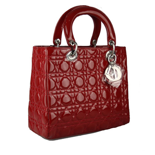 Christian Lady Dior Red Patent Leather Bag 9928