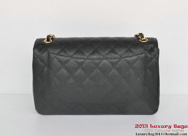 Chanel Jumbo Quilted Classic Cannage Patterns Flap Bag A58600 Black Gold