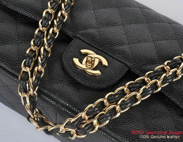 Chanel Jumbo Quilted Classic Cannage Patterns Flap Bag A58600 Black Gold