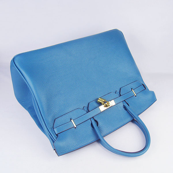 Hermes Birkin 6099 40CM Togo Bag Blue Gold padlock