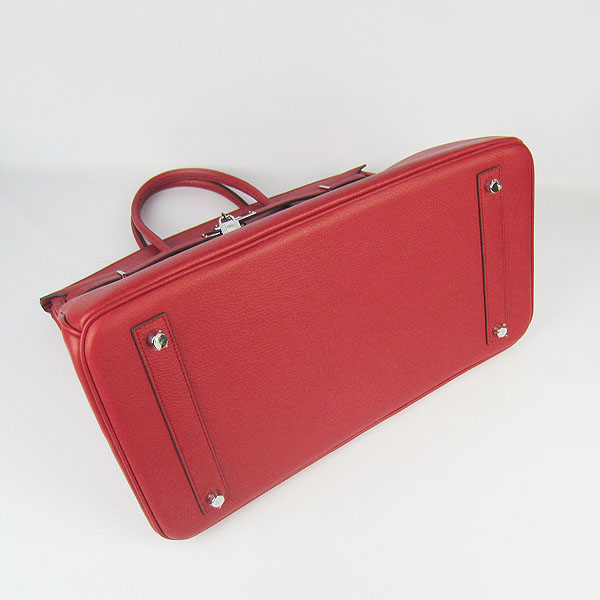 Hermes Birkin 40CM Togo Bag Red 6099 Silver