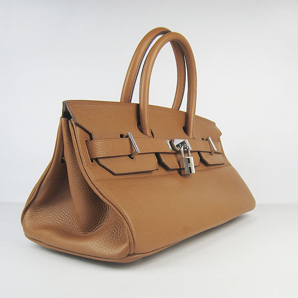 Hermes Birkin 6109 Togo Leather Bag Brown 42cm Silver