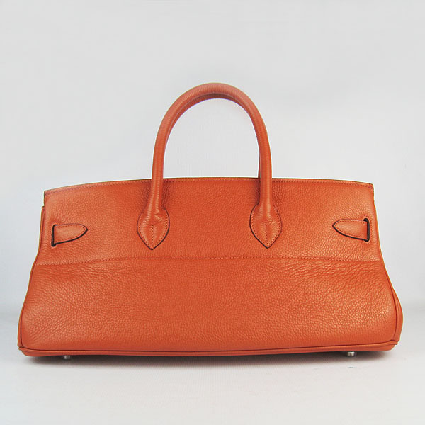 Hermes Birkin 6109 Togo Leather Bag Orange 42cm Silver