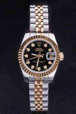 Rolex Datejust Golden Black 25mm Women Watch-RD3832