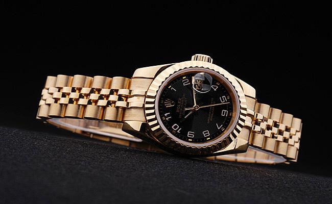 Rolex Datejust Golden Black Stainless Steel Watch-RD3781