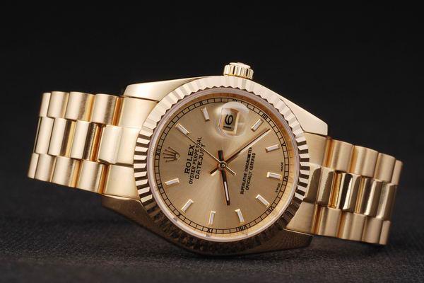 Rolex Datejust Golden Cutwork Stainless Steel Watch-RD2401