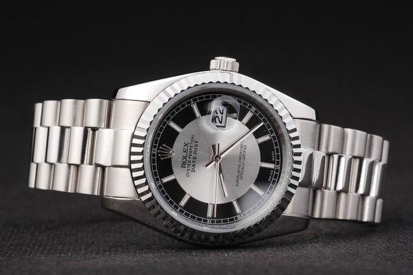 Rolex Datejust Mechanism Silver Bezel&Black Surface Watch-RD2414