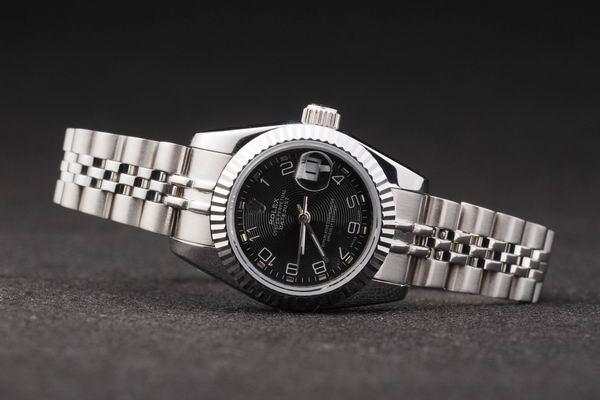 Rolex Datejust Mechanism Silver Bezel Black Surface Watch-RD2452