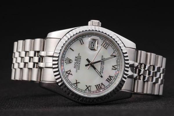 Rolex Datejust Silver Bezel White Surface Watch-RD2395