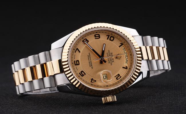 Rolex Day-Date 33mm Golden Surface Cutwork Watch-RD2882