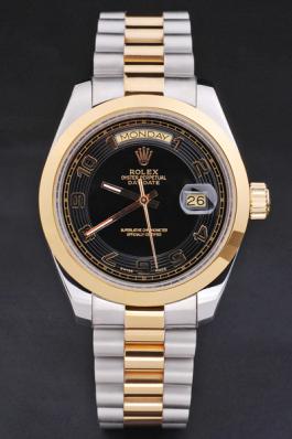 Rolex Day-Date Black&Golden Stainless Steel Watch-RD2876