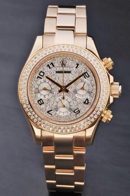 Rolex Daytona Mechanism Golden Diamond 33mm Women Watch-RD3799