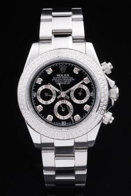 Rolex Daytona Mechanism Silver Bezel Black 39mm Watch-RD4014