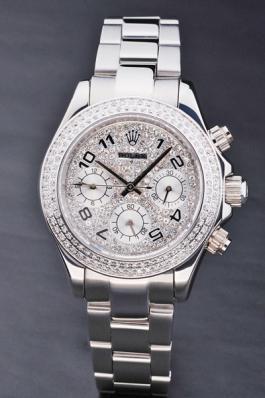 Rolex Daytona Mechanism Silver Diamond 33mm Women Watch-RD3800