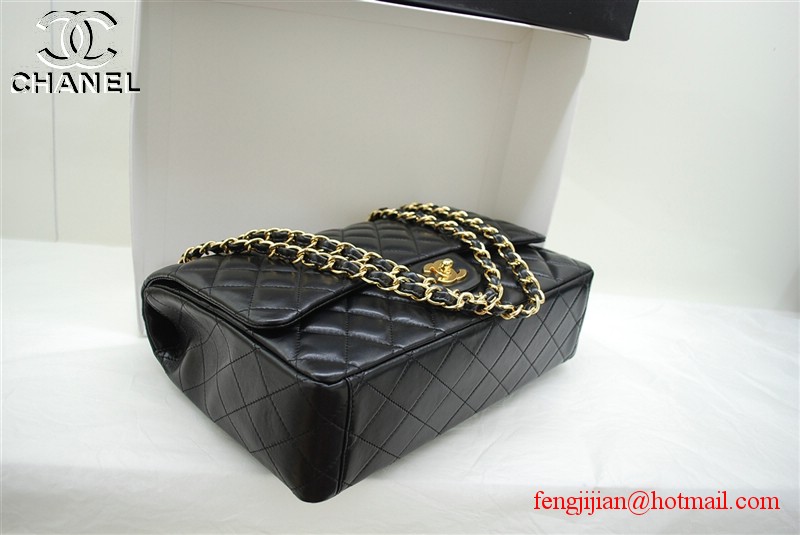 Chanel classic black Flap Bag 36070 gold chain