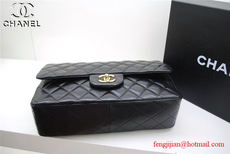 Chanel Jumbo Caviar Flap Bag 36076 Black gold chain