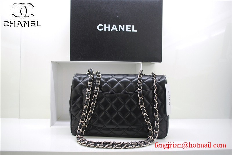 Chanel Jumbo Caviar Flap Bag 36076 Black Silver Chain