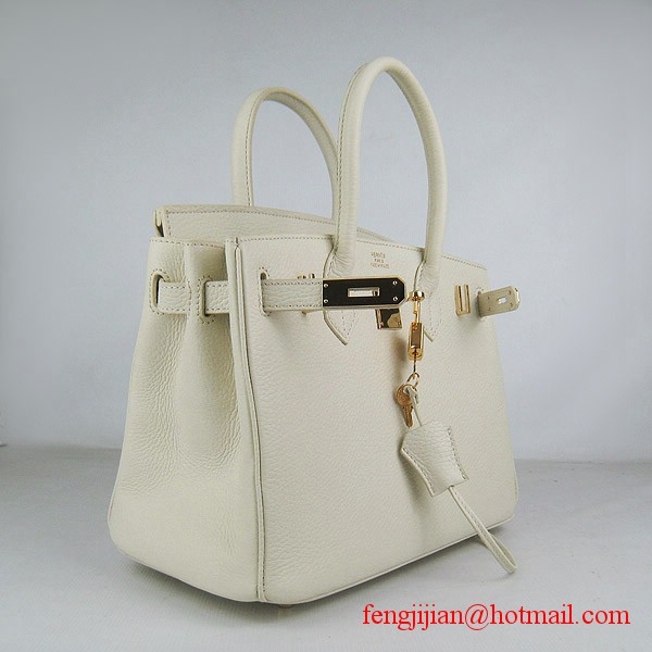 Hermes Birkin 30cm Togo Leather Bag Cream 6088