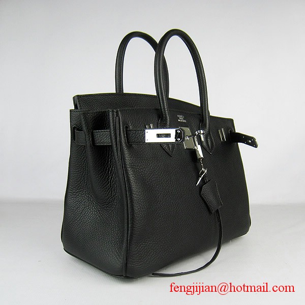 Hermes Birkin 30cm Togo Leather Bag Black 6088