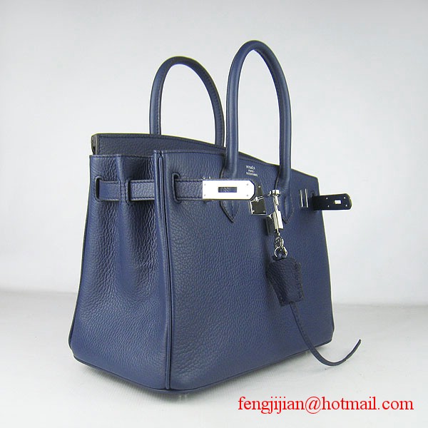 Hermes Birkin 30cm Togo Leather Bag Dark Blue 6088