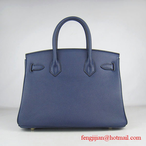 Hermes Birkin 30cm Togo Leather Bag Dark Blue 6088