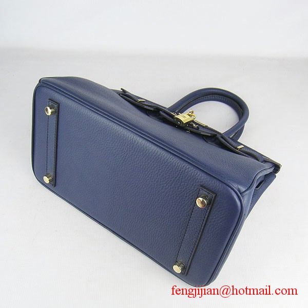 Hermes Birkin 30cm Togo Leather Bag Dark Blue 6088