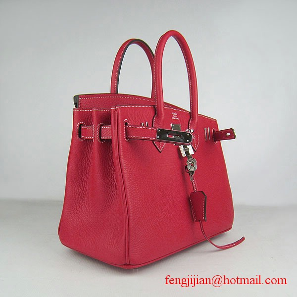 Hermes Birkin 30cm Togo Leather Bag Red 6088