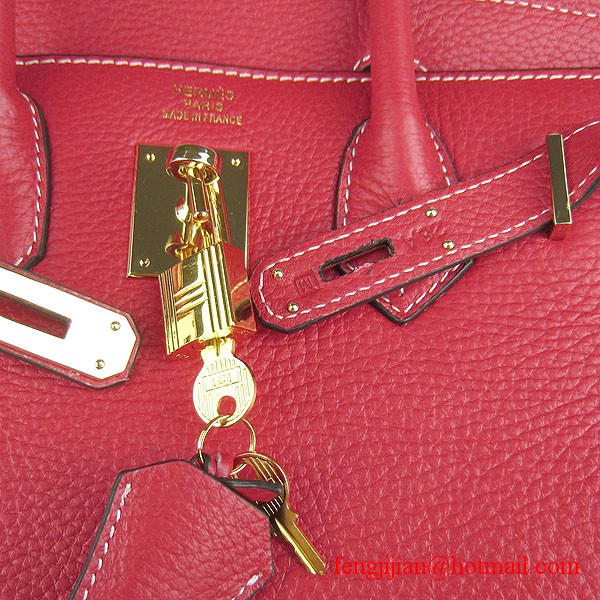 Hermes Birkin 30cm Togo Leather Bag Red 6088