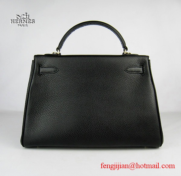 Hermes Kelly 32cm Togo Leather Bag Black 6108 Gold Hardware