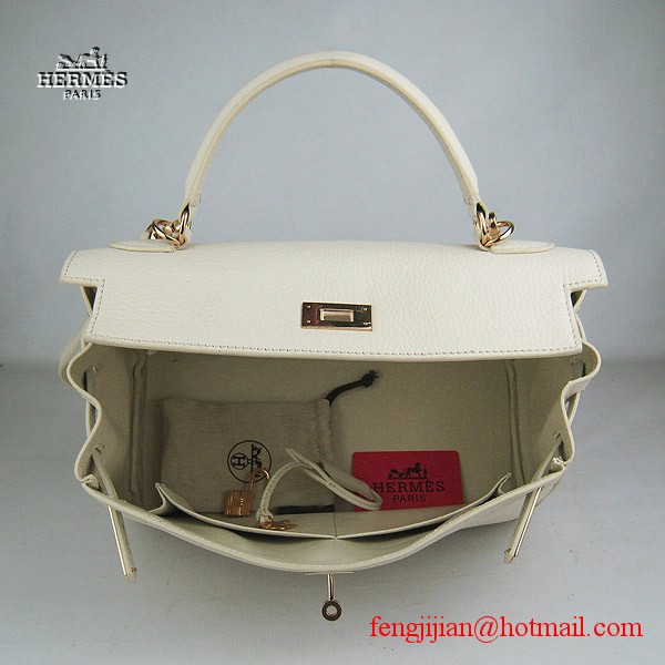 Hermes Kelly 32cm Togo Leather Bag Beige 6108 Gold Hardware