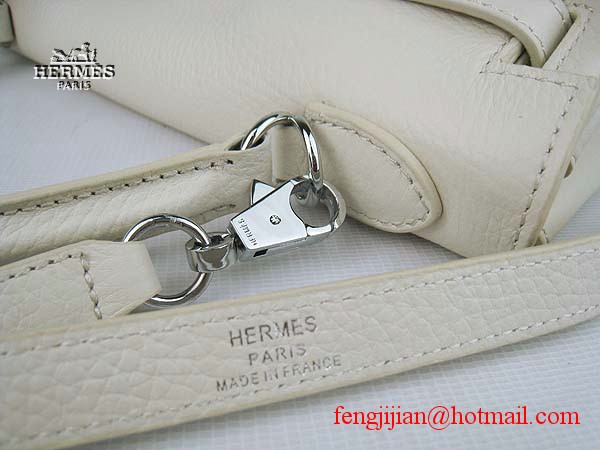 Hermes Kelly 32cm Togo Leather Bag Beige 6108 Silver Hardware