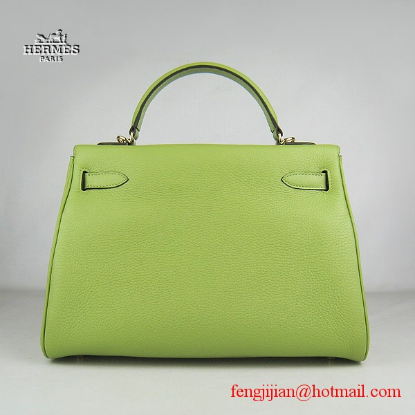 Hermes Kelly 32cm Togo Leather Bag Green 6108 Gold Hardware