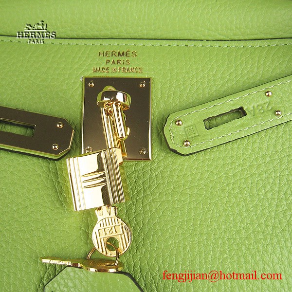 Hermes Kelly 32cm Togo Leather Bag Green 6108 Gold Hardware