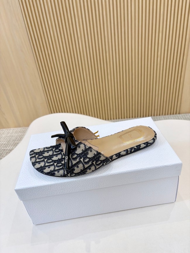 Dior Bow Slide Dior Oblique Embroidered Cotton KCO623-3